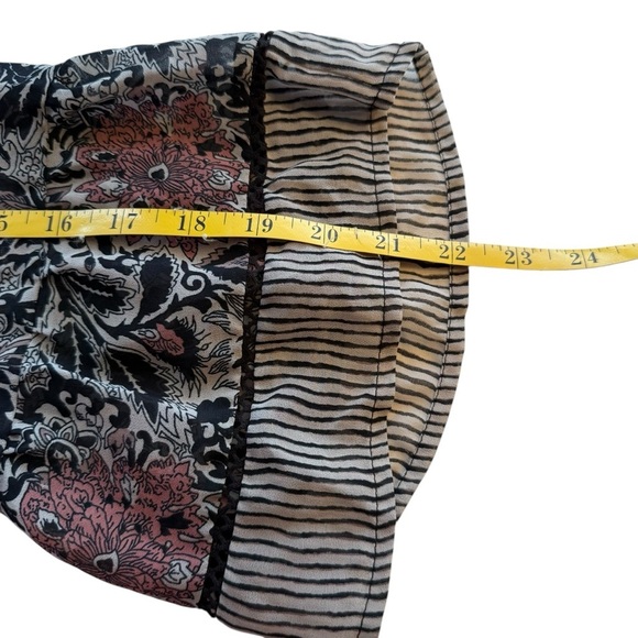 Lucky Brand Plus Sheer Mixed Print Bell Sleeve Peplum Peasant Top 2X Cottage - Picture 11 of 16